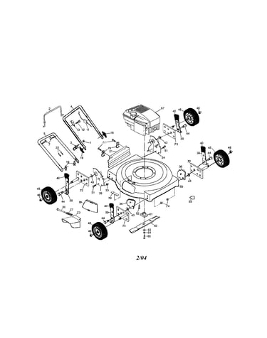 Engine/housing/handle/wheels