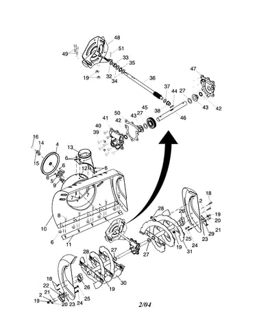 Auger housing/impeller
