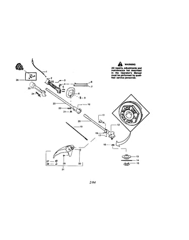 Driveshaft/handle/shield