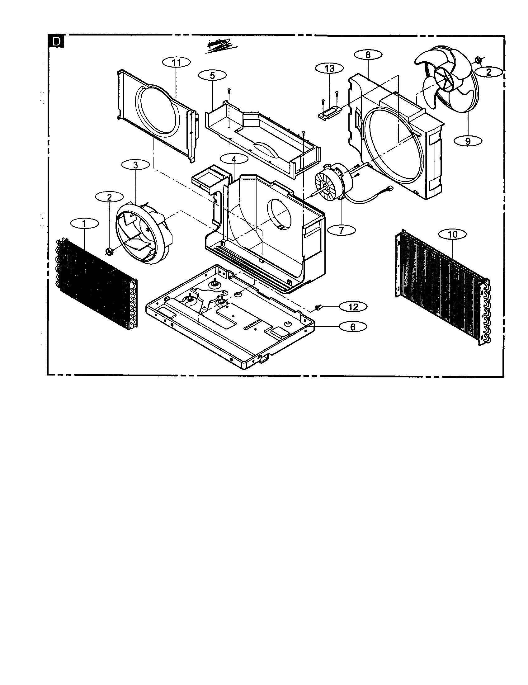 Motor and evaporator assembly