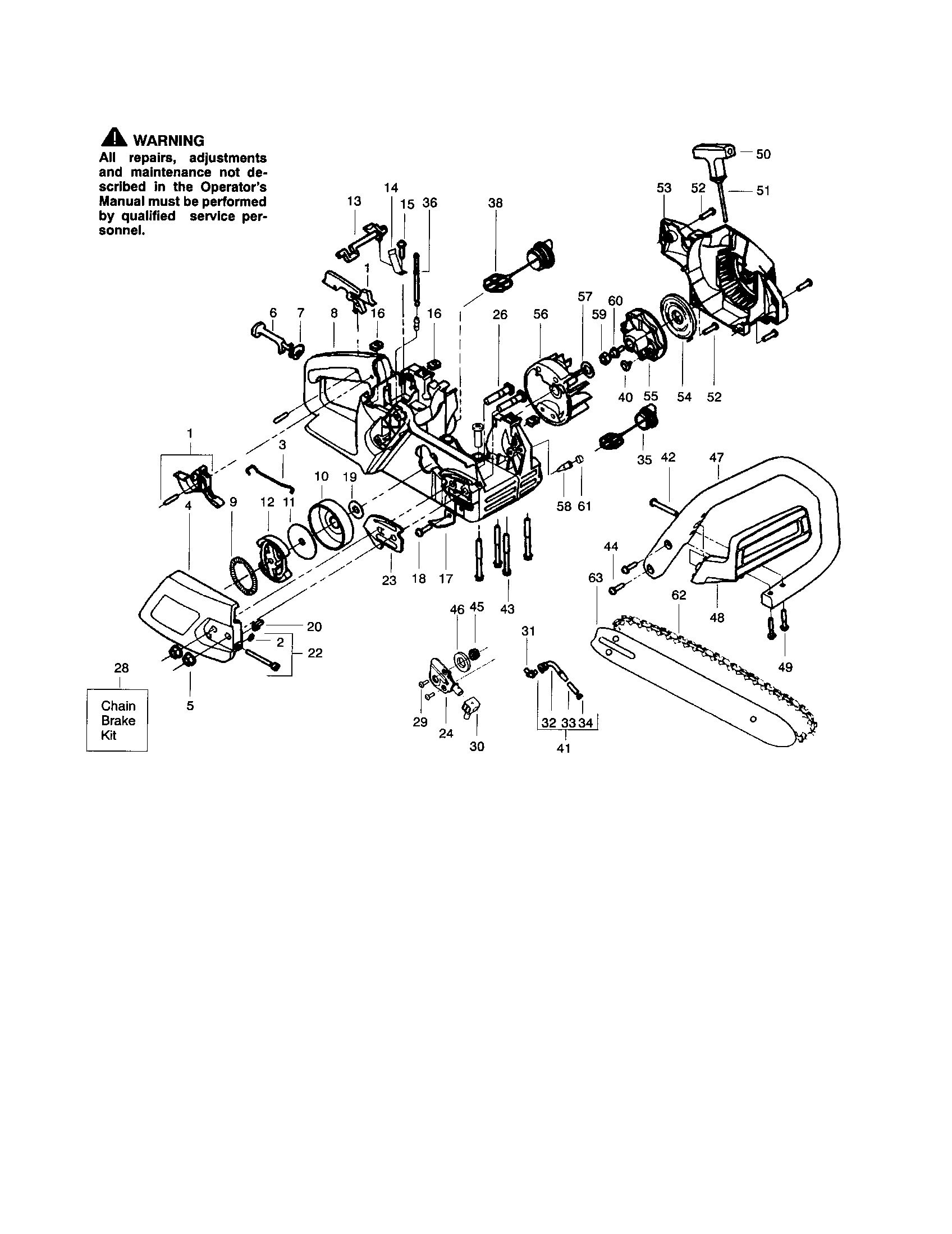 Chain/bar/fan housing