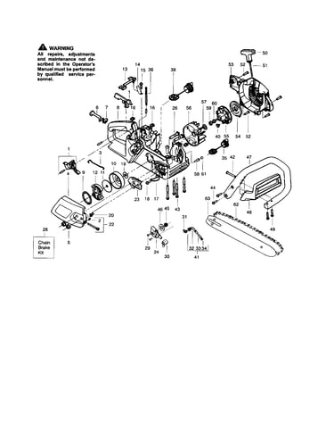 Chain/bar/fan housing