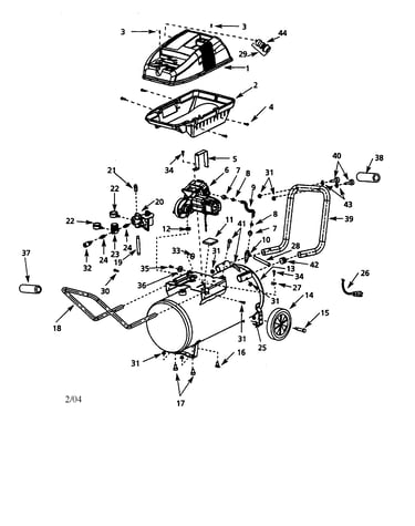 Top cover/pump/motor/tank