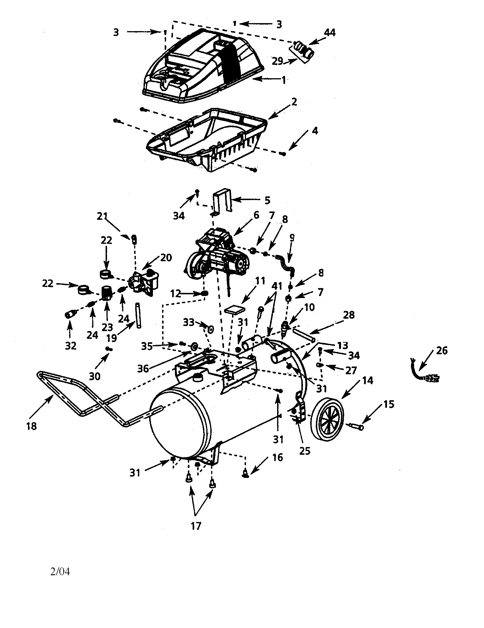 Top cover/pump/motor tank