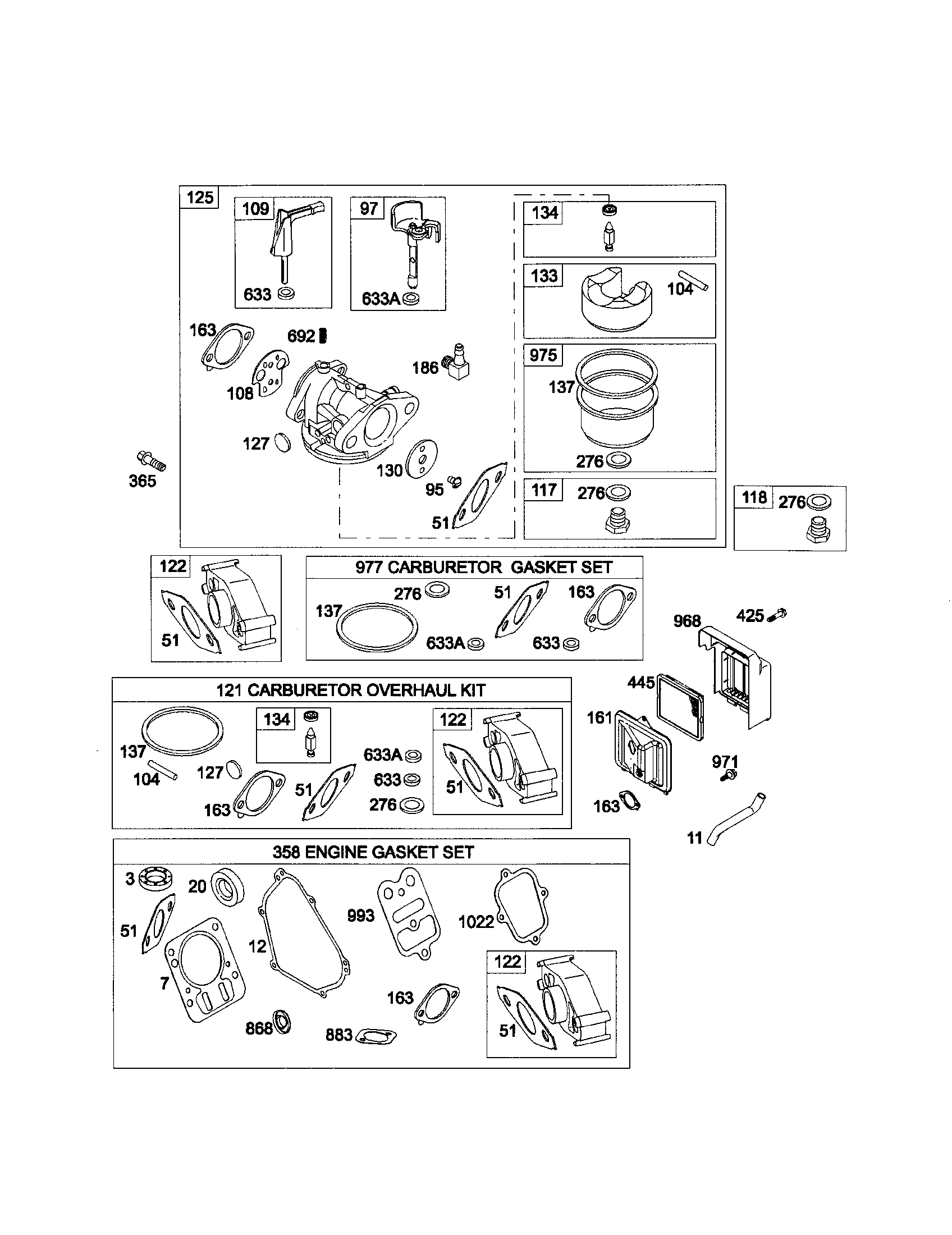 Carburetor/kits/gaskets