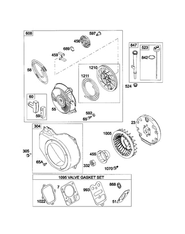 Starter-rewind/blower housing
