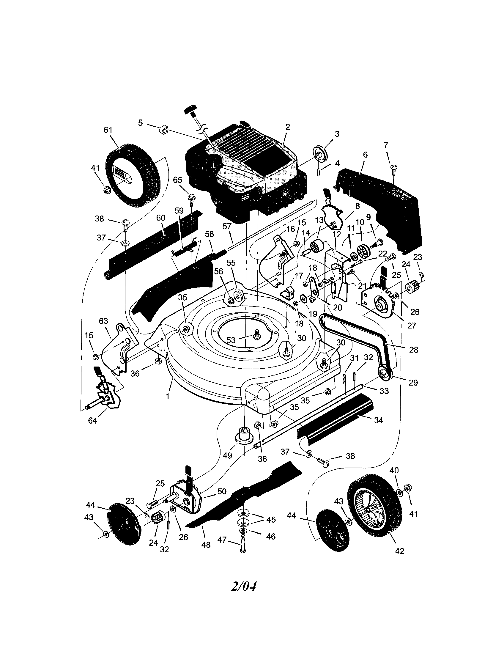 Engine/housing/wheels/belt cover