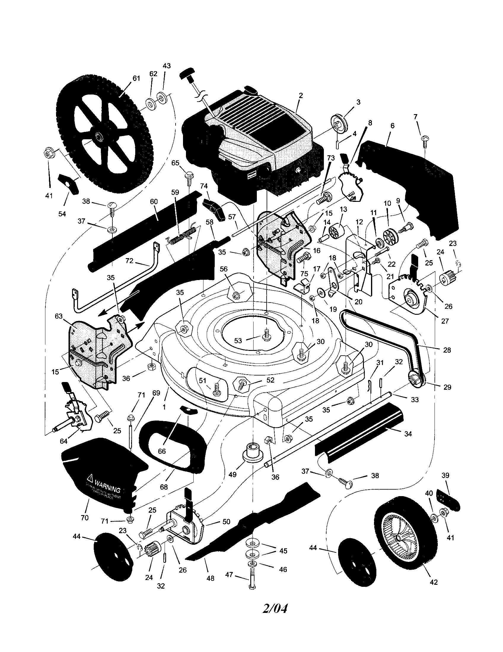 Engine/housing/wheels/belt cover