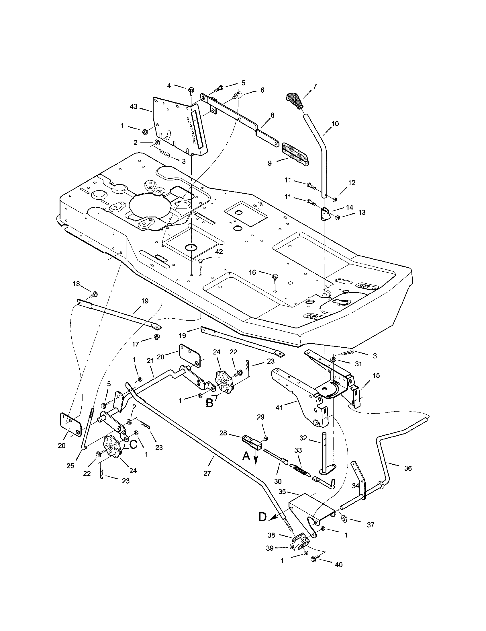 MOWER HOUSING SUSPENSION