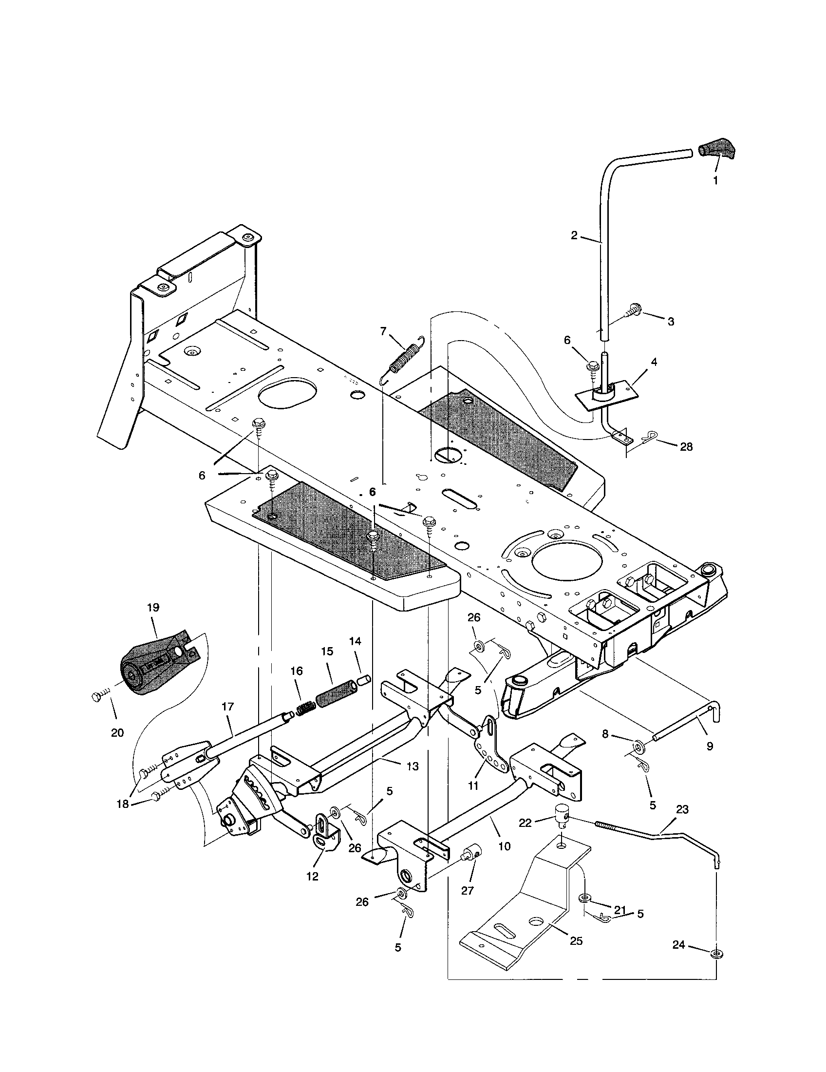 MOWER HOUSING SUSPENSION