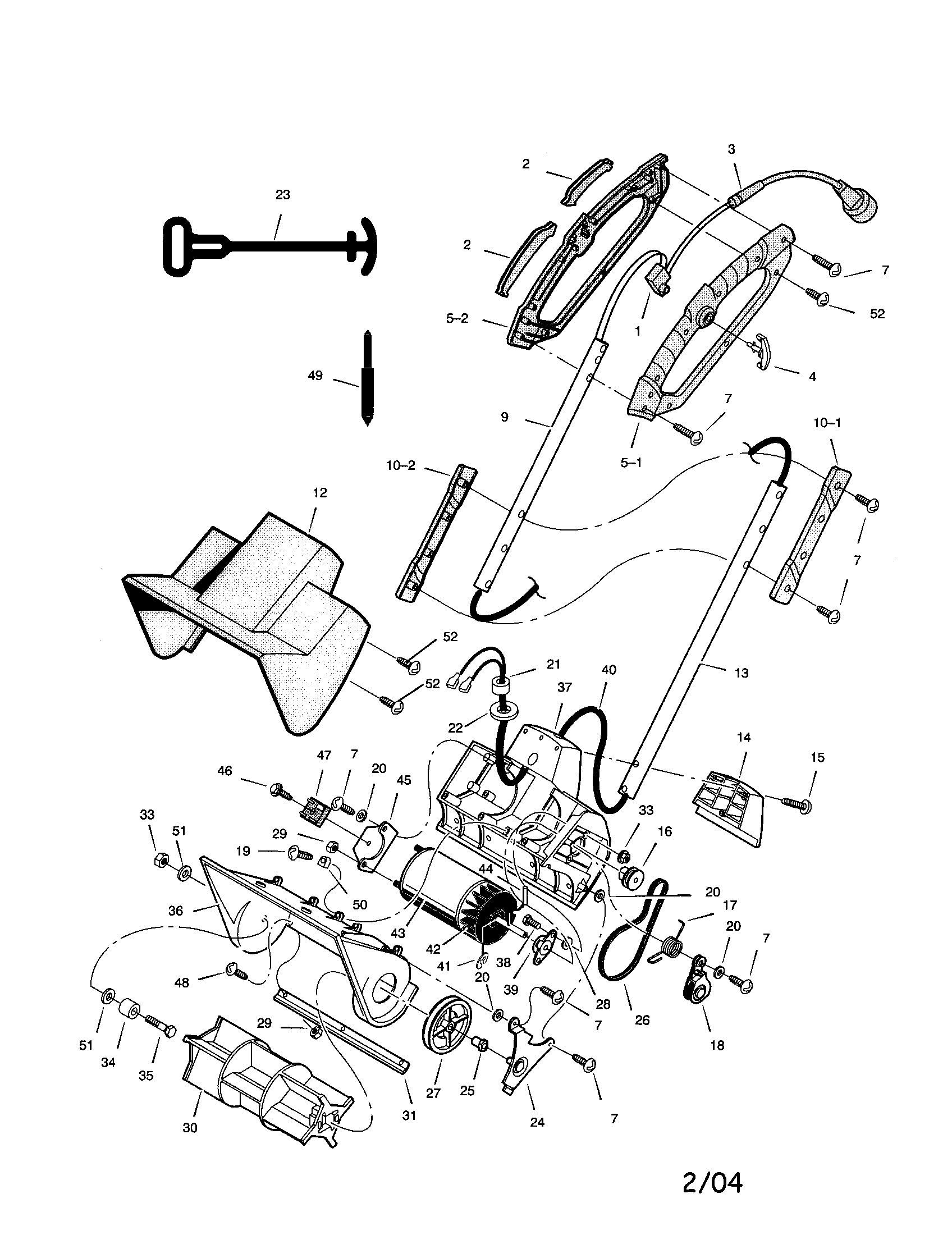Handle/housing/motor/impeller