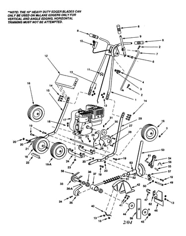 Edger blades/engine/handle/wheels