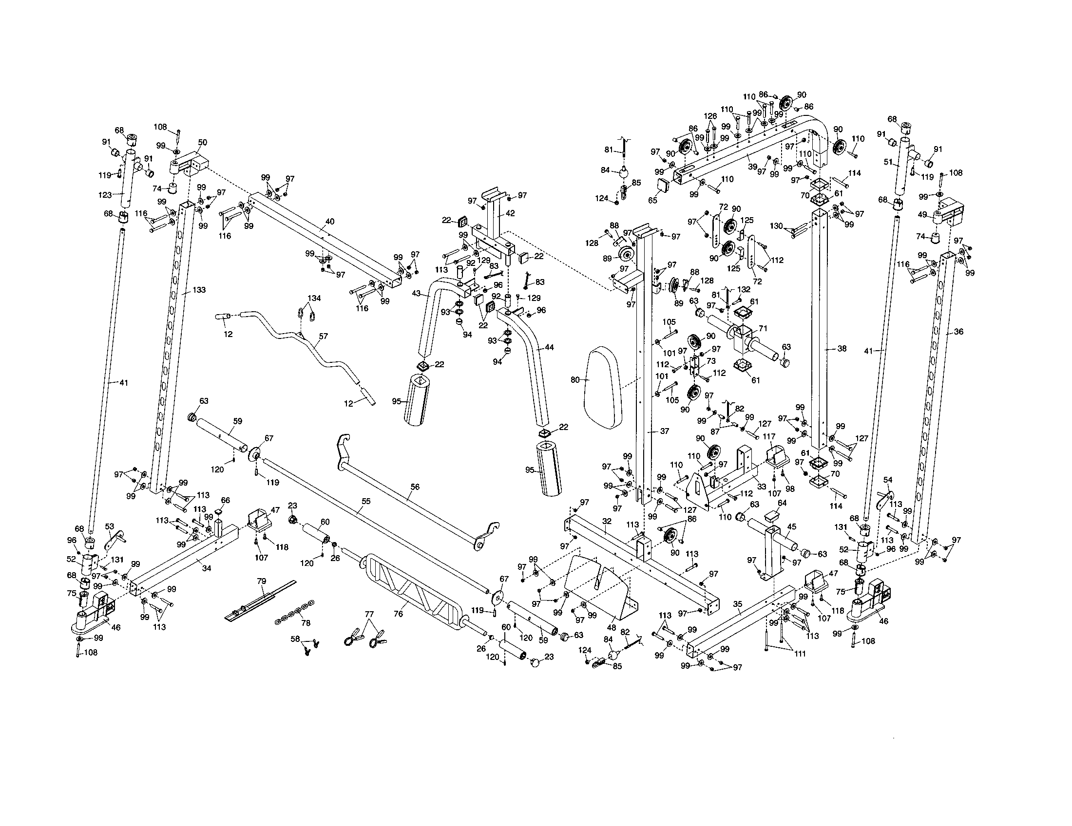 Backrest/frame assembly