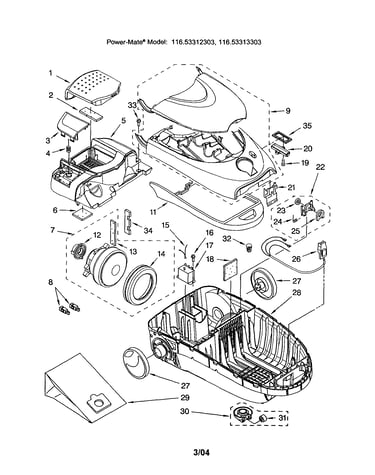 Bag/canopy/motor relay