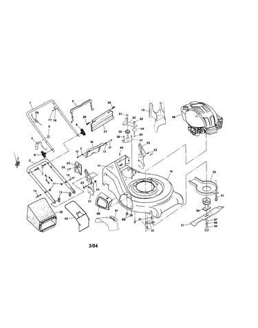 Engine/deck/bag/handle