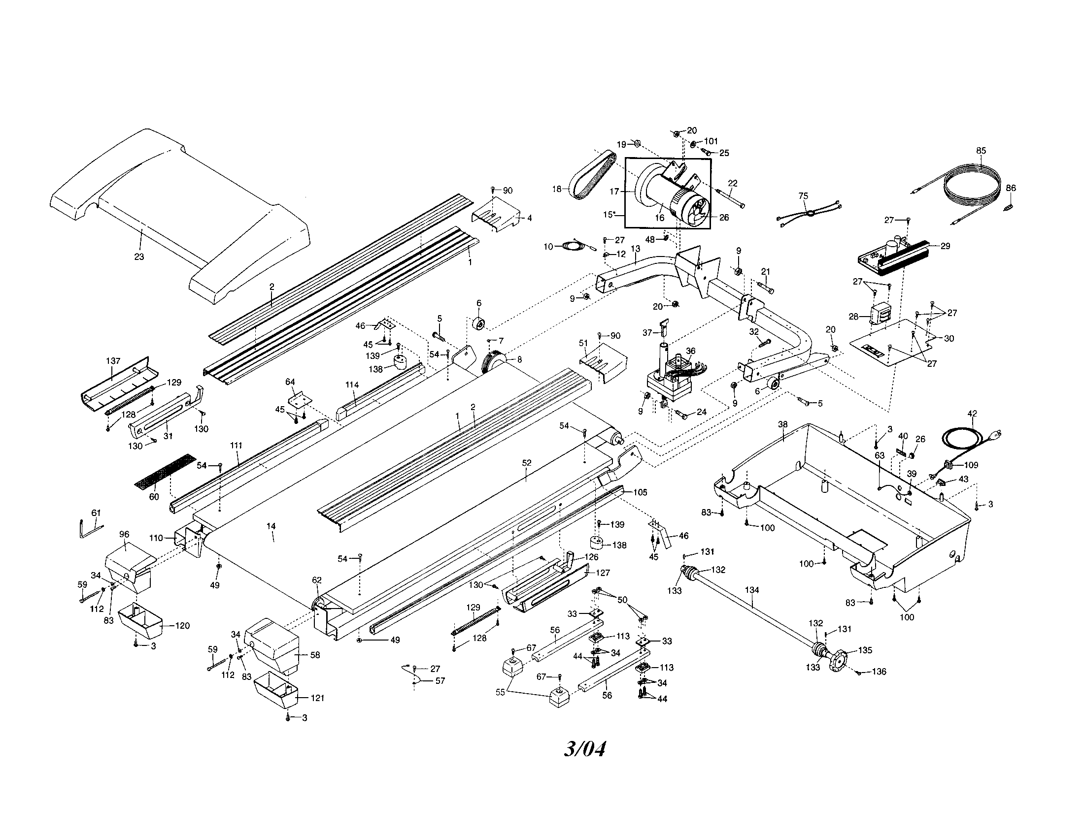 WALKING BELT/MOTOR HOOD/MOTOR