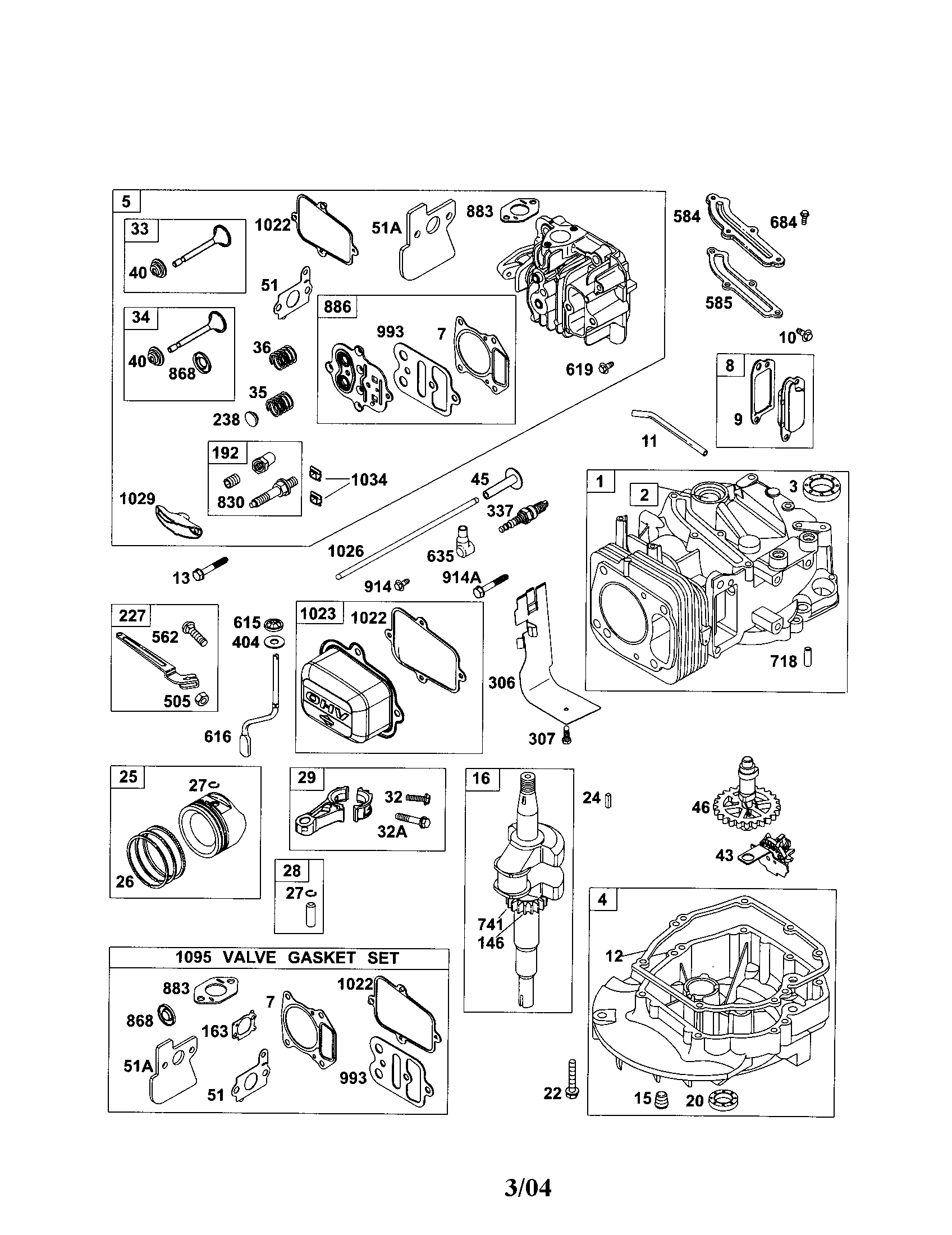 Cylinder/cylinder-head/crankshaft