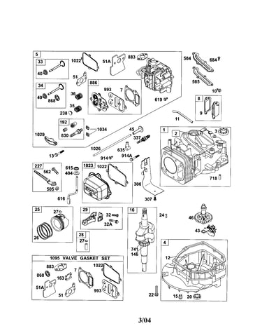 Cylinder/cylinder-head/crankshaft