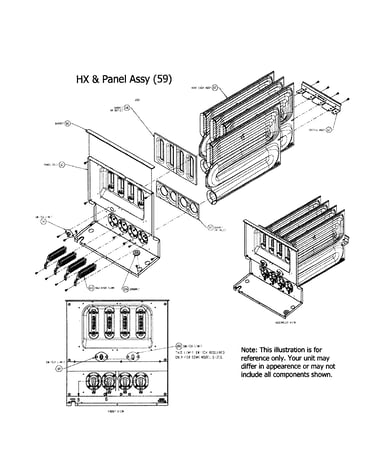 Hx and panel assembly