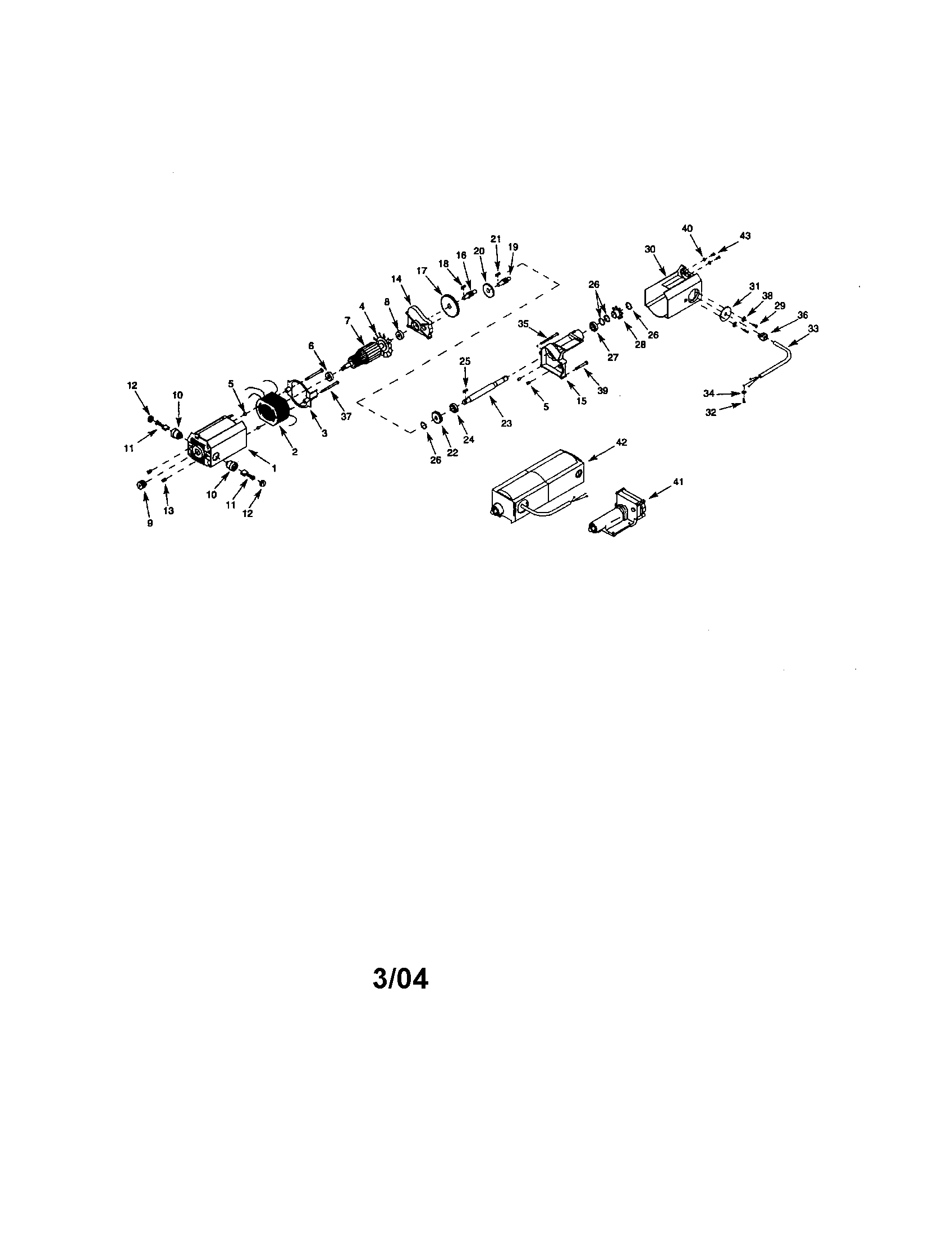 Motor/housing/fan/gear shaft