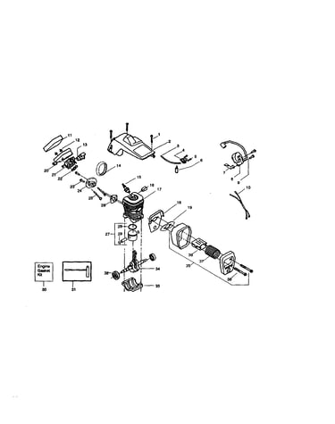Cylinder/shield/crankshaft