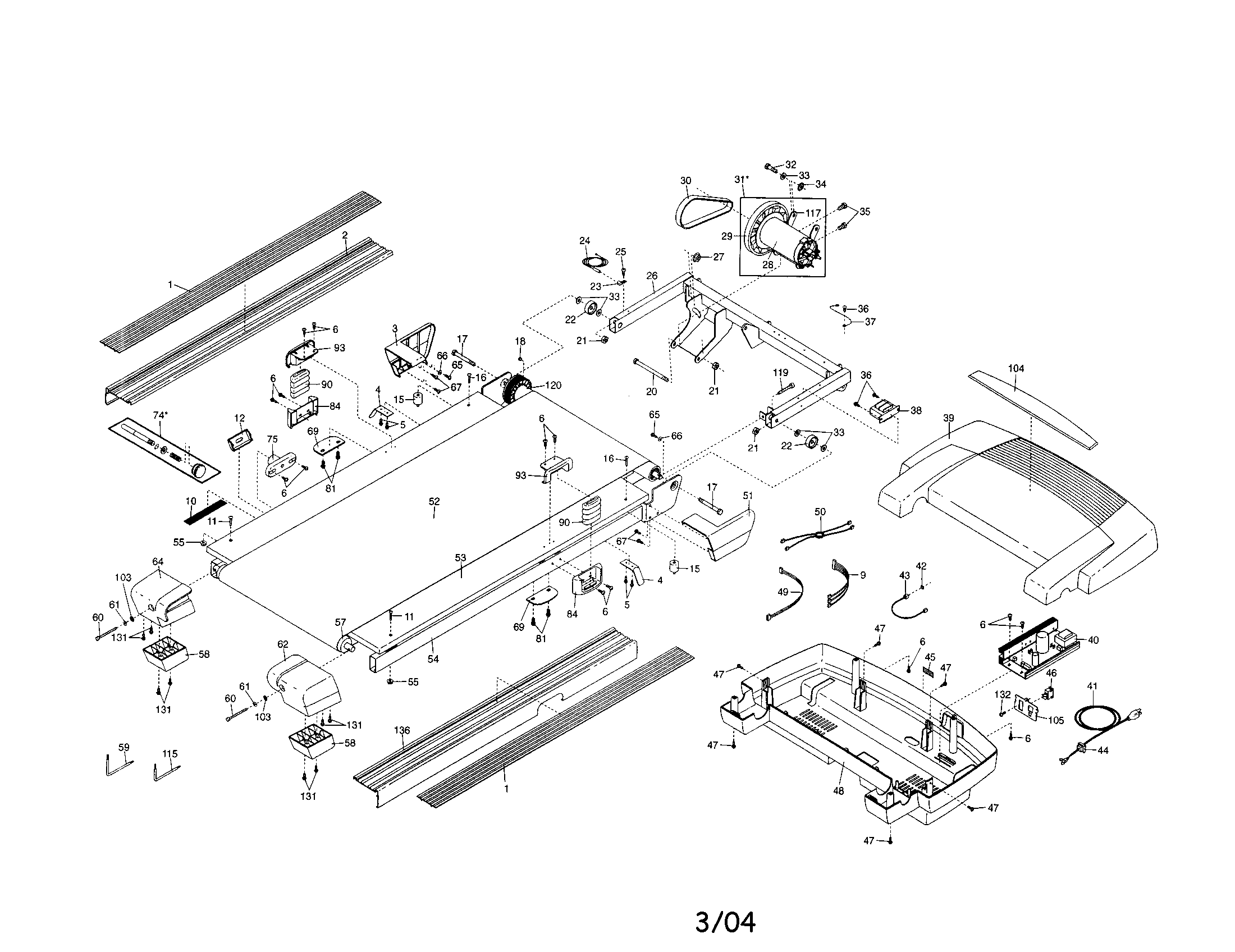 Walking belt/motor