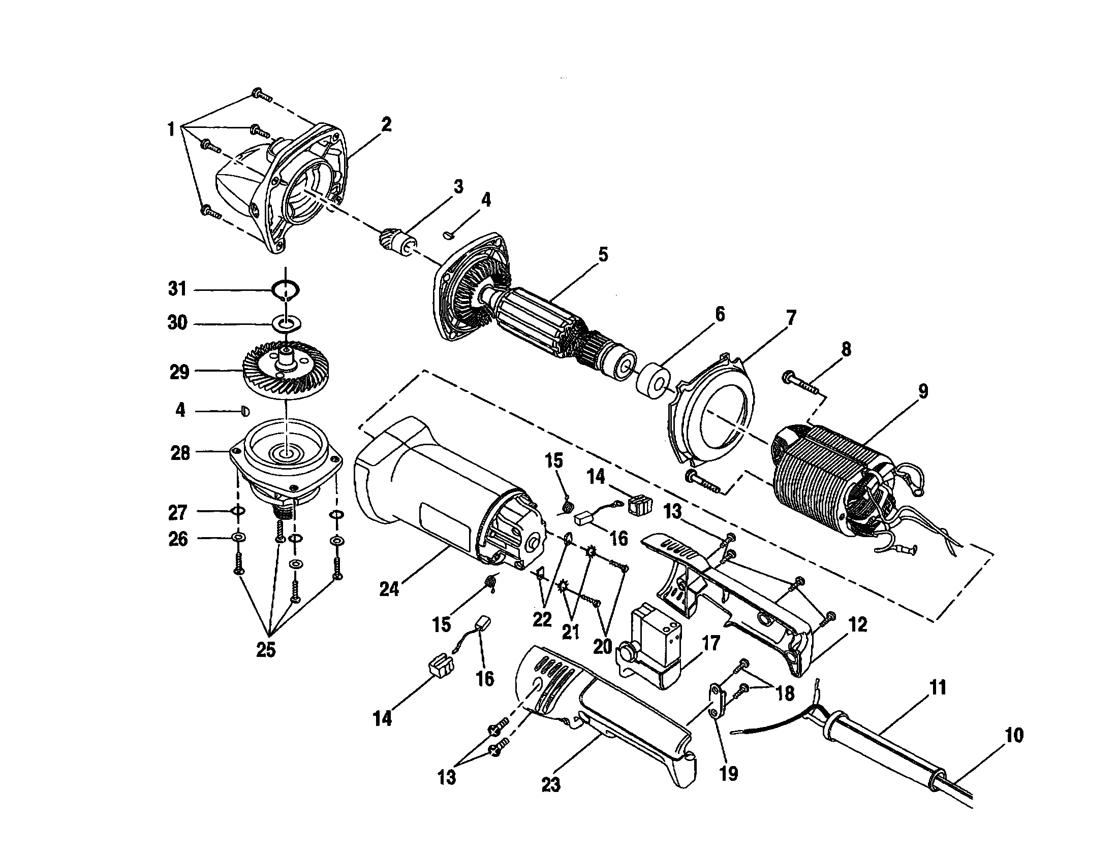 MOTOR HOUSING/ARMATURE/GEAR CASE