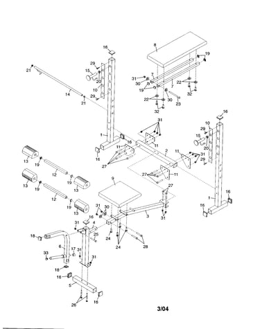 Backrest/seat/bench frame
