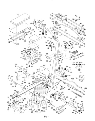 Backrest/seat/frame