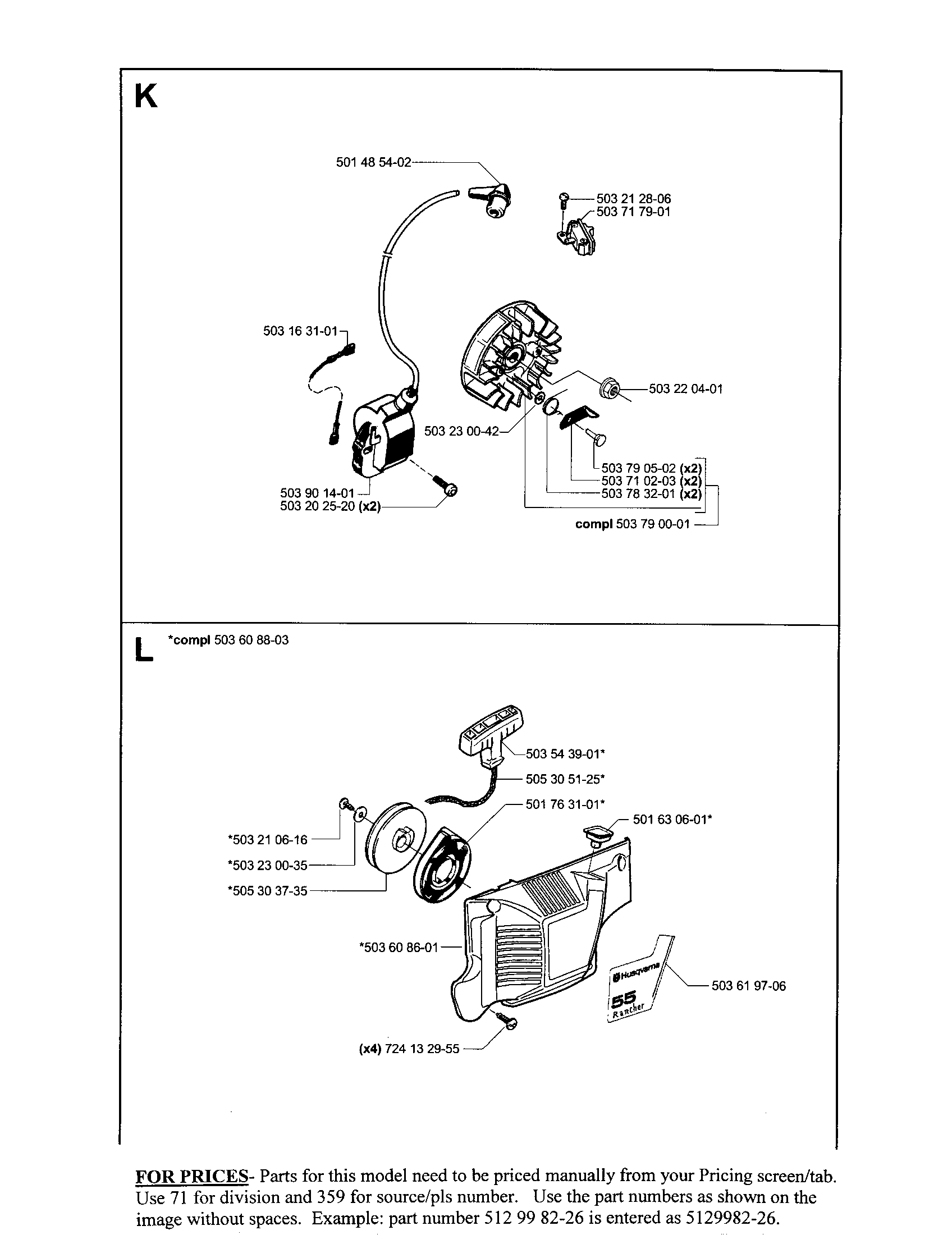 Ignition, starter assy.