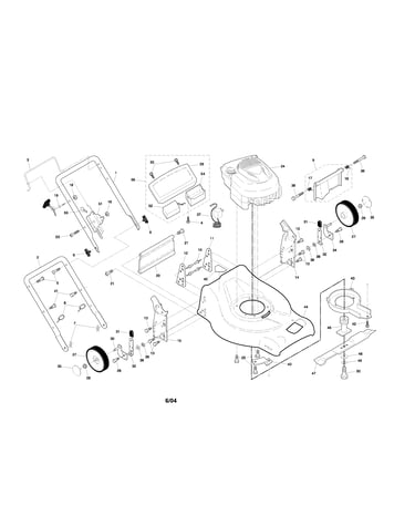 Engine/housing/handle/wheels
