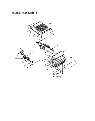 Hood/grille - series 665 and 675