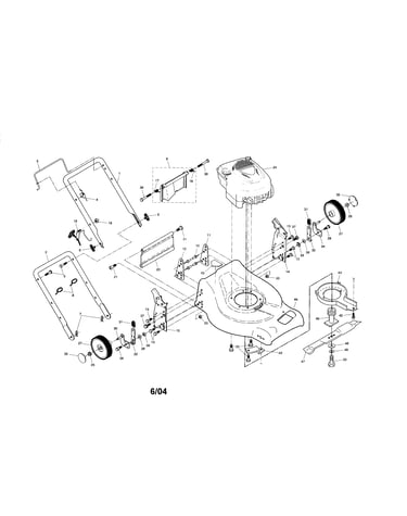 Engine/housing/handle/wheels