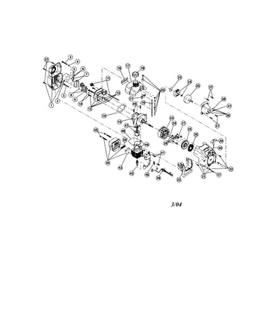 Fuel tank/crankcase/flywheel