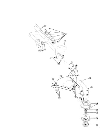 Throttle housing/driveshaft/blade