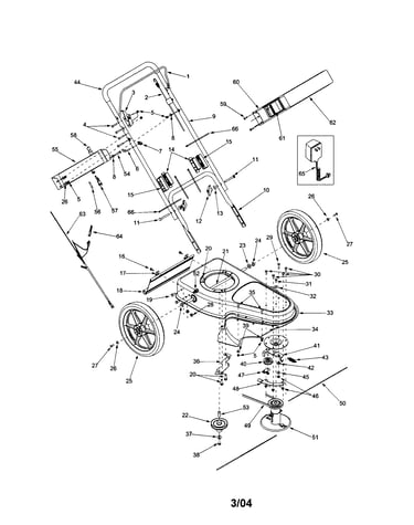 Handle/engine/wheels/base