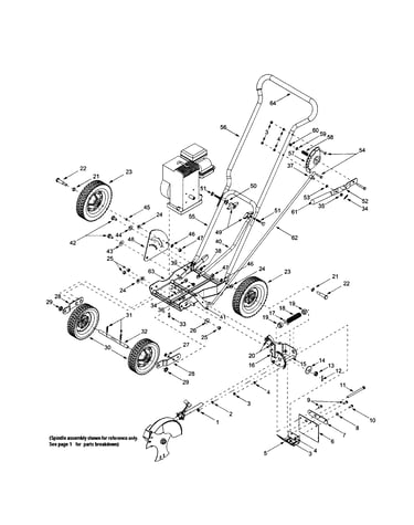 Handle/wheels/edger base