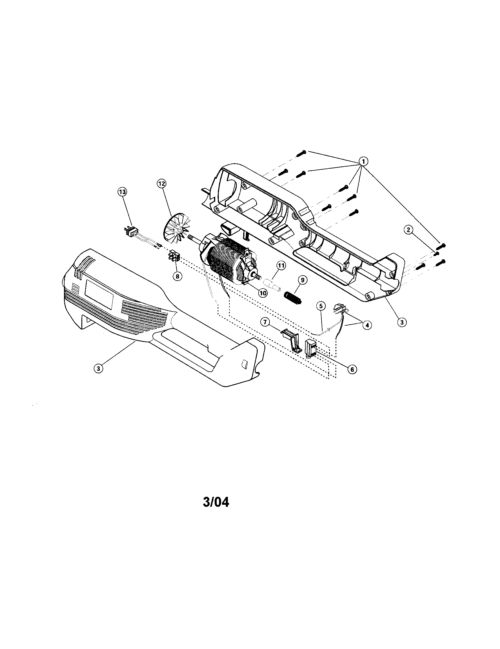 Motor and housing