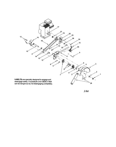 Blade guard/engine pulley