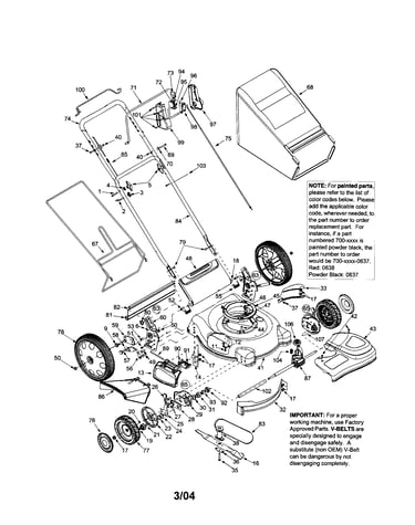 Mulching mower assembly