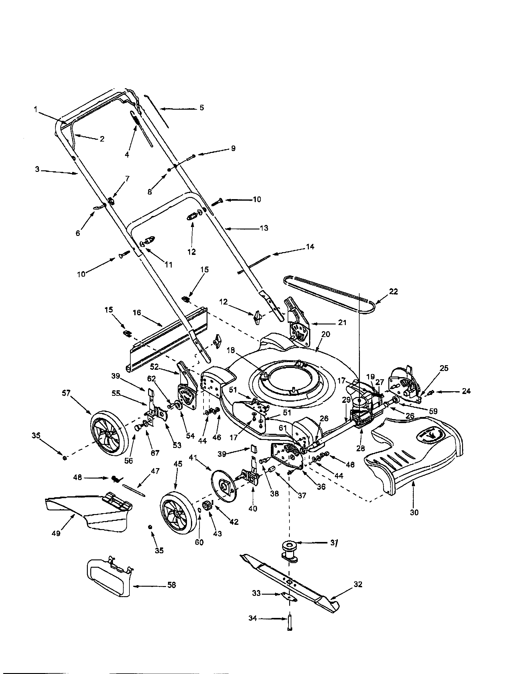 22" self-propelled mower