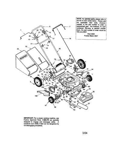 Self-propelled mulching mower