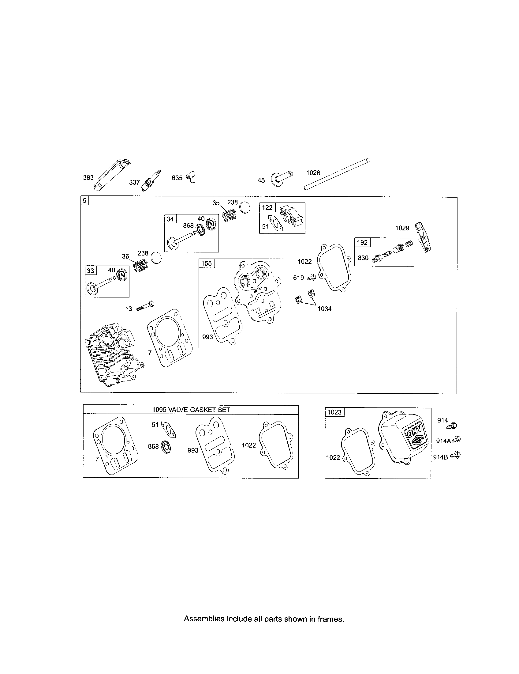 Cylinder head / valve gasket set
