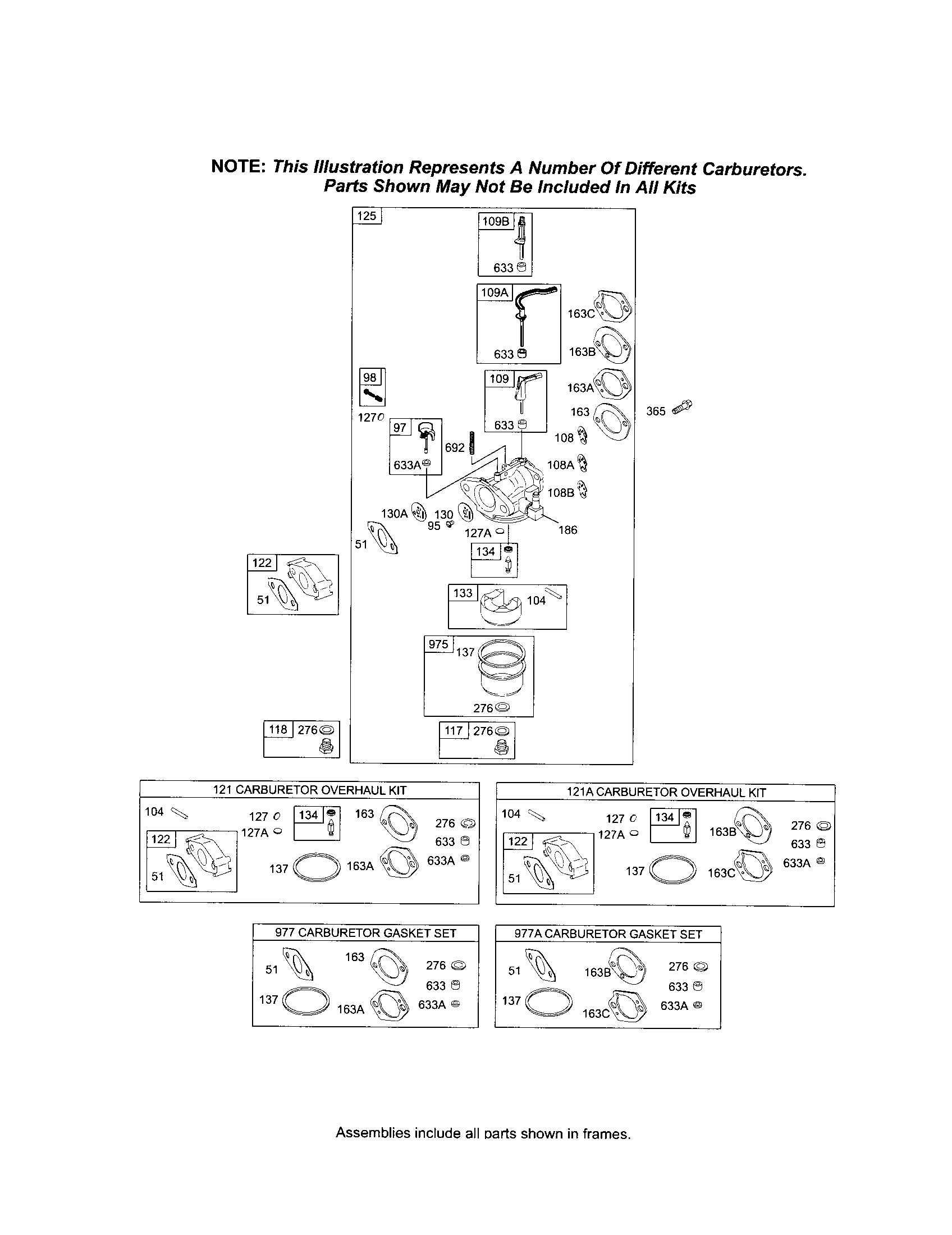 CARBURETOR/OVERHAUL KIT/GASKET SET