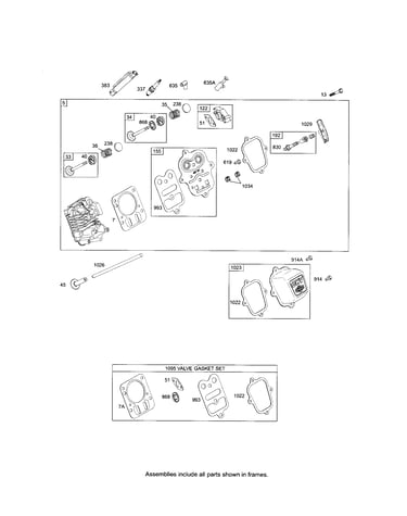 Cylinde-head/valve gasket set
