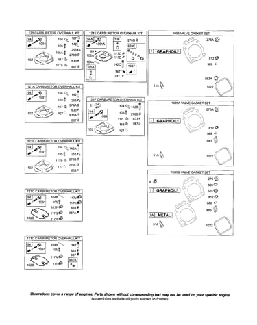 Carburetor overhaul kit/gasket set