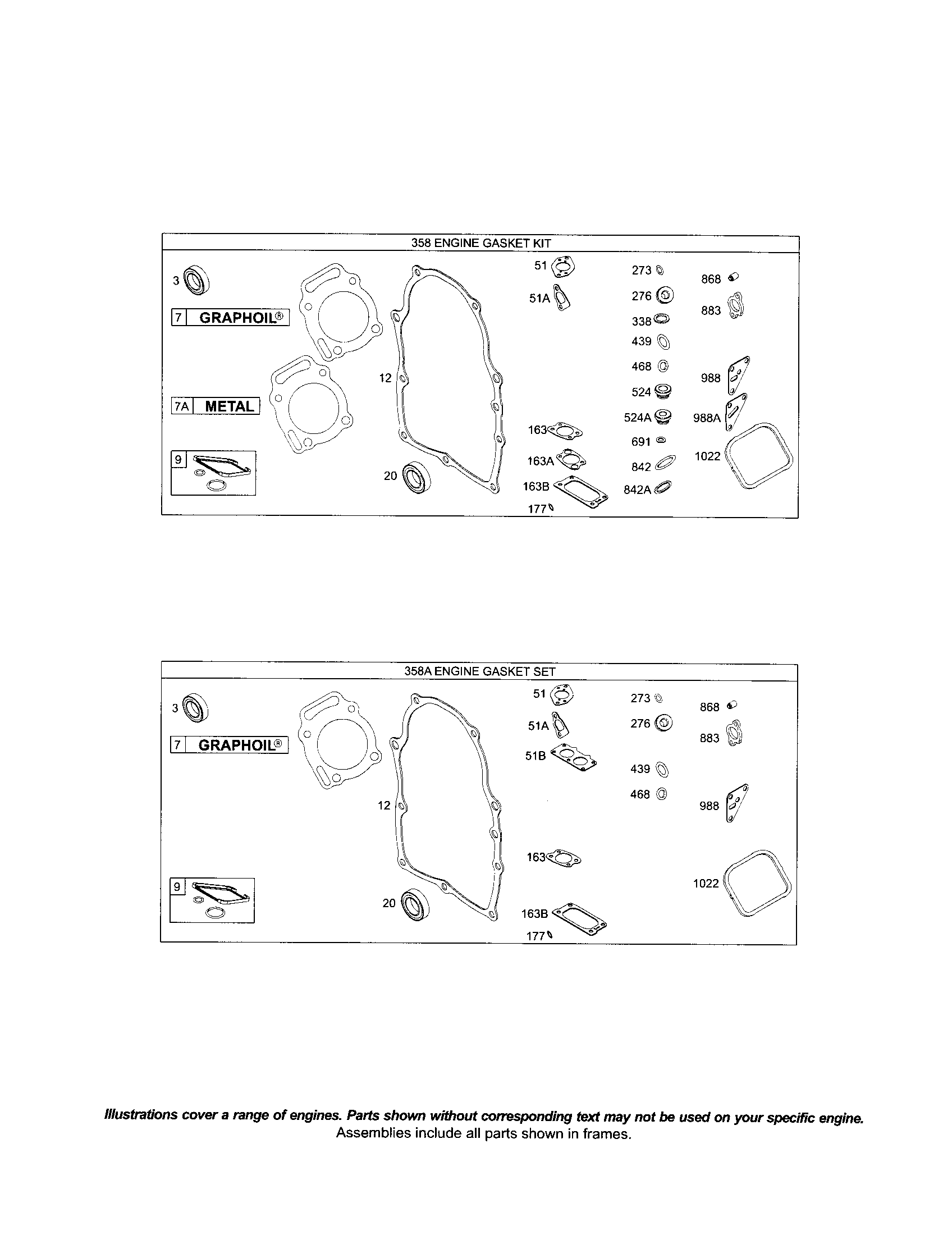 Engine gasket set