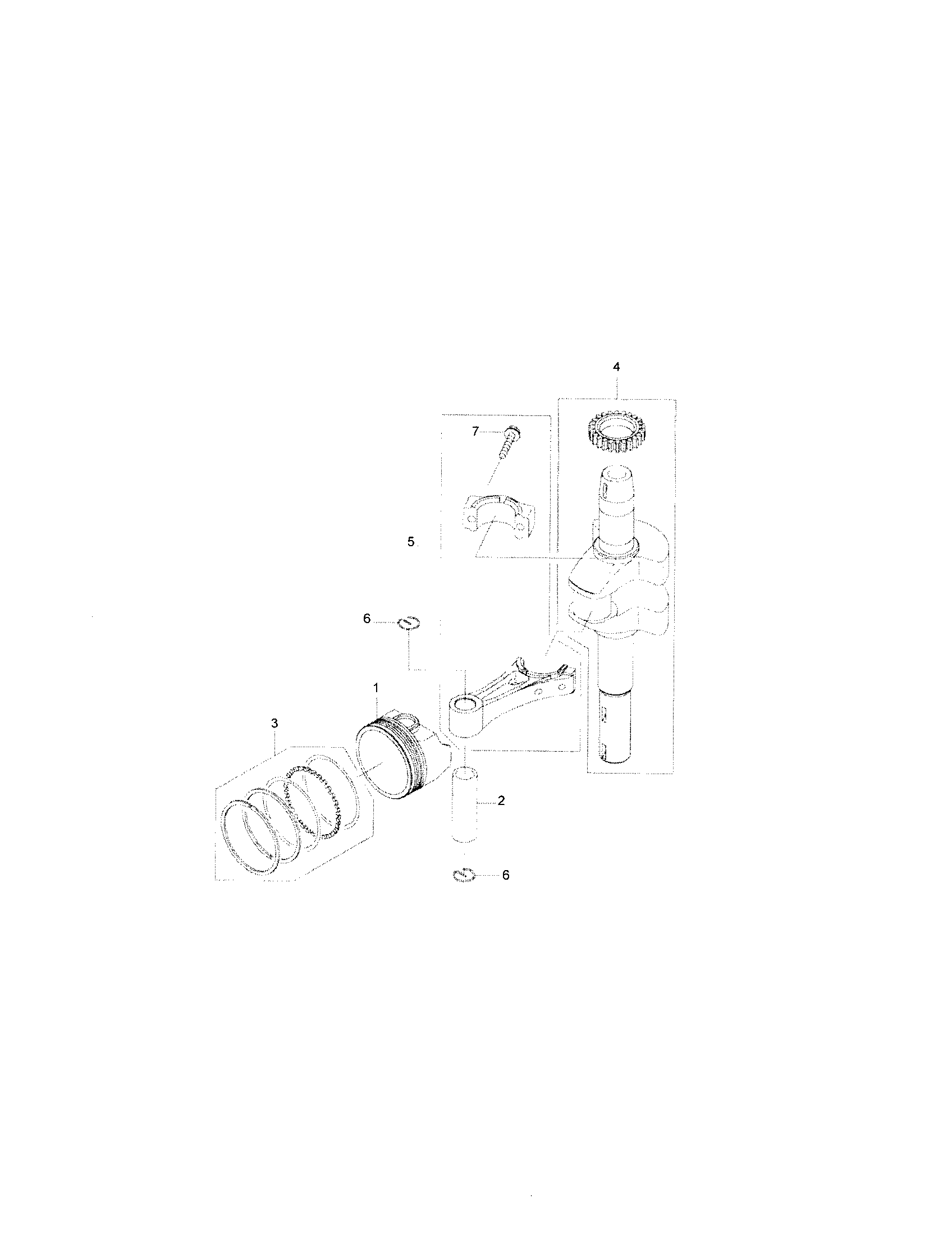 Piston/crankshaft