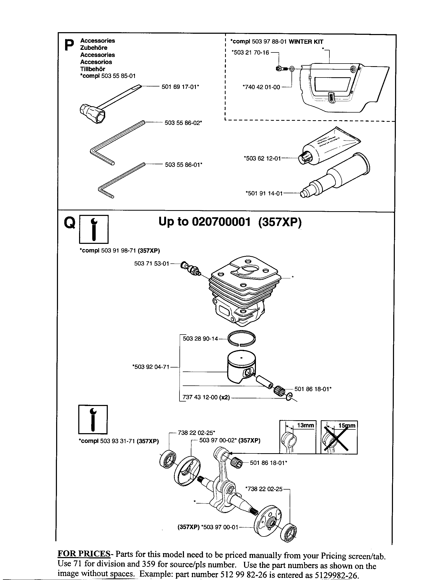 Accessories, cylinder kit