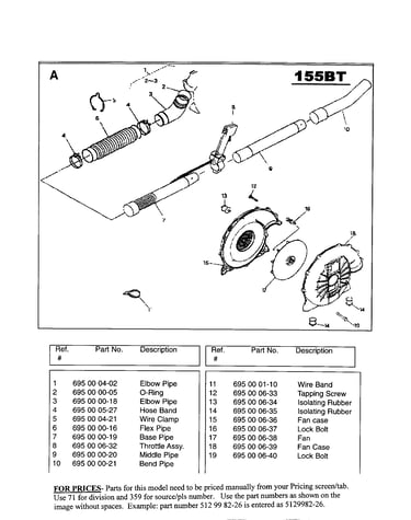 Tubing & blower wheel
